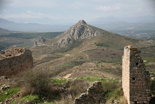 Acrocorinth - Looking west towards the fortified outpost 